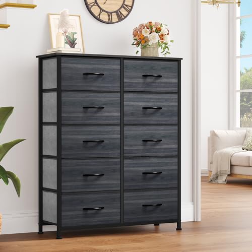 YITAHOME 10 Drawer Dresser Fabric Storage Tower with Steel Frame D314444