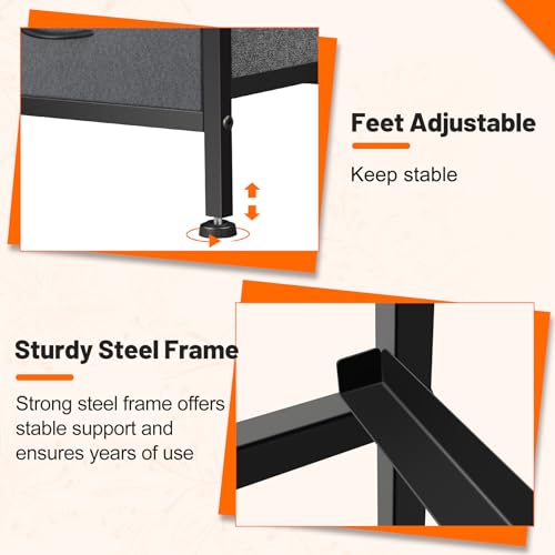 9 Drawer Dresser for Bedroom, Charcoal Black Fabric Storage Chest K84969
