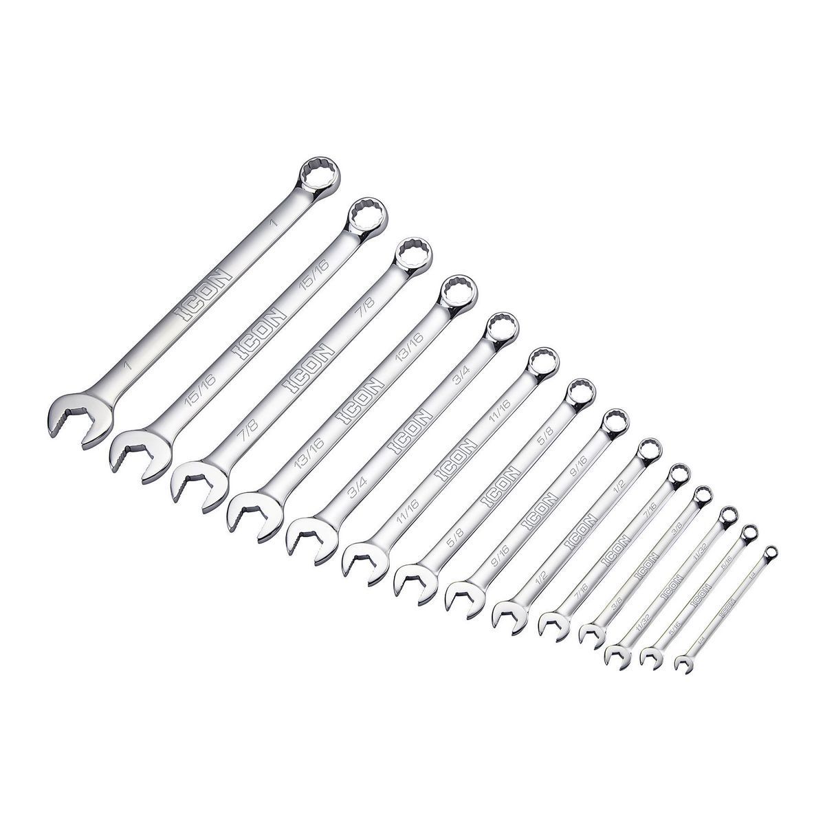 ICON Anti-Slip Grip Professional SAE Combination Wrench Set, 14-Piece