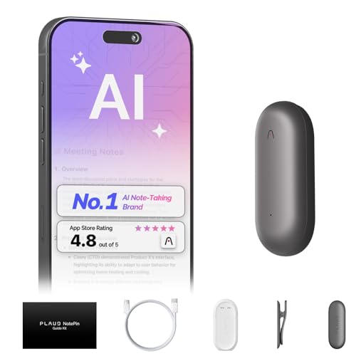 PLAUD NotePin AI Voice Recorder, 64GB, Lunar Silver R2605