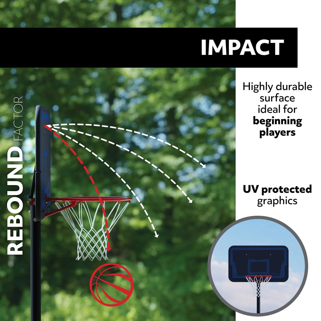 Lifetime Adjustable Portable Basketball Hoop, 44 inch HDPE Plastic Impact A80209