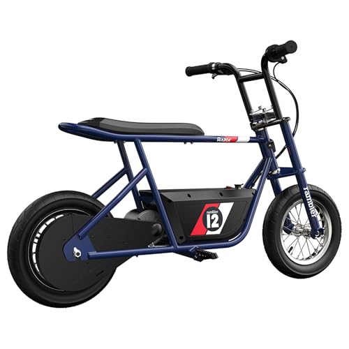 Razor Rambler 12 Electric Retro Minibike for Adults, 250W Motor, Dark Blue A515