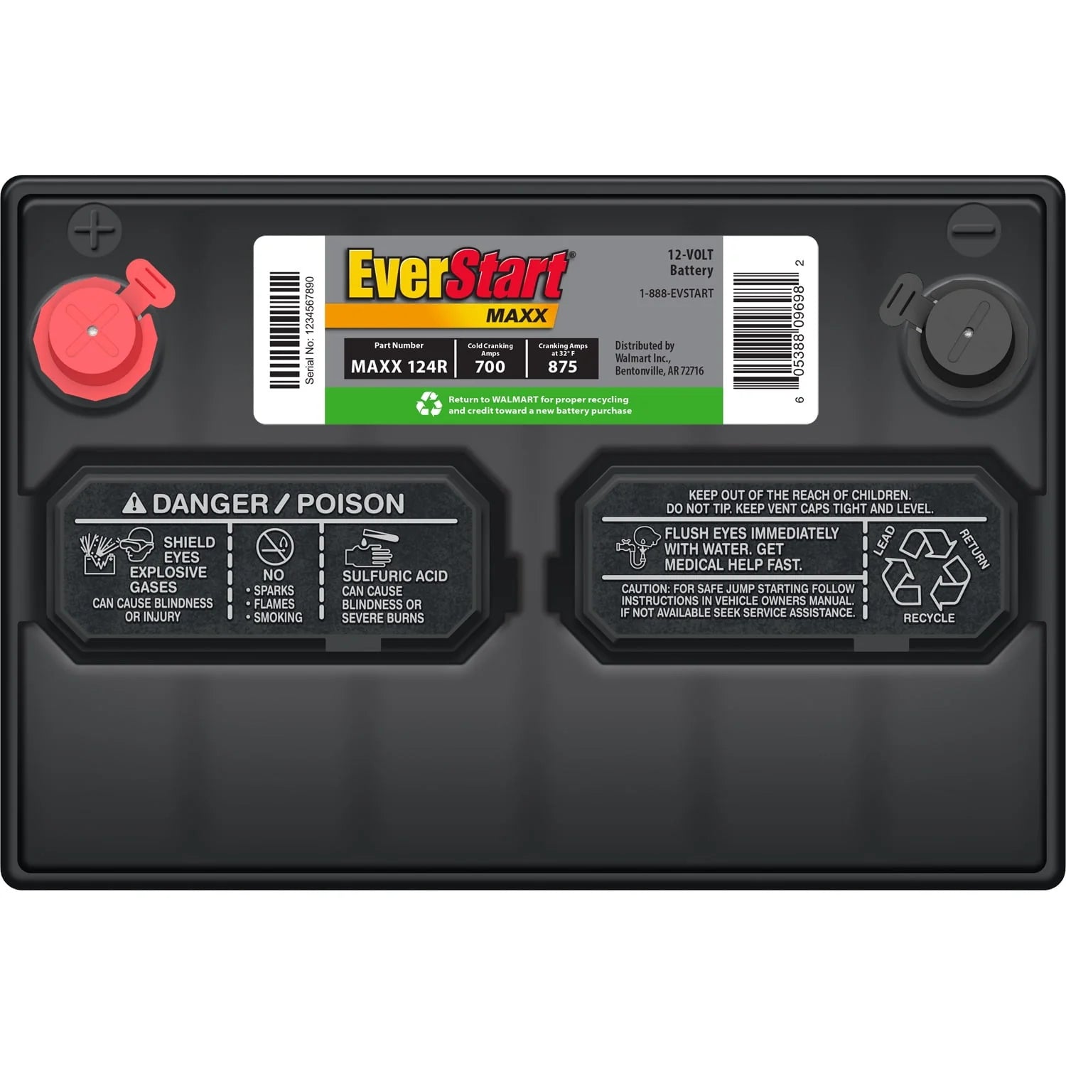 EverStart Maxx Lead Acid Automotive Battery Group Size 124R 12V 700 CCA C34091