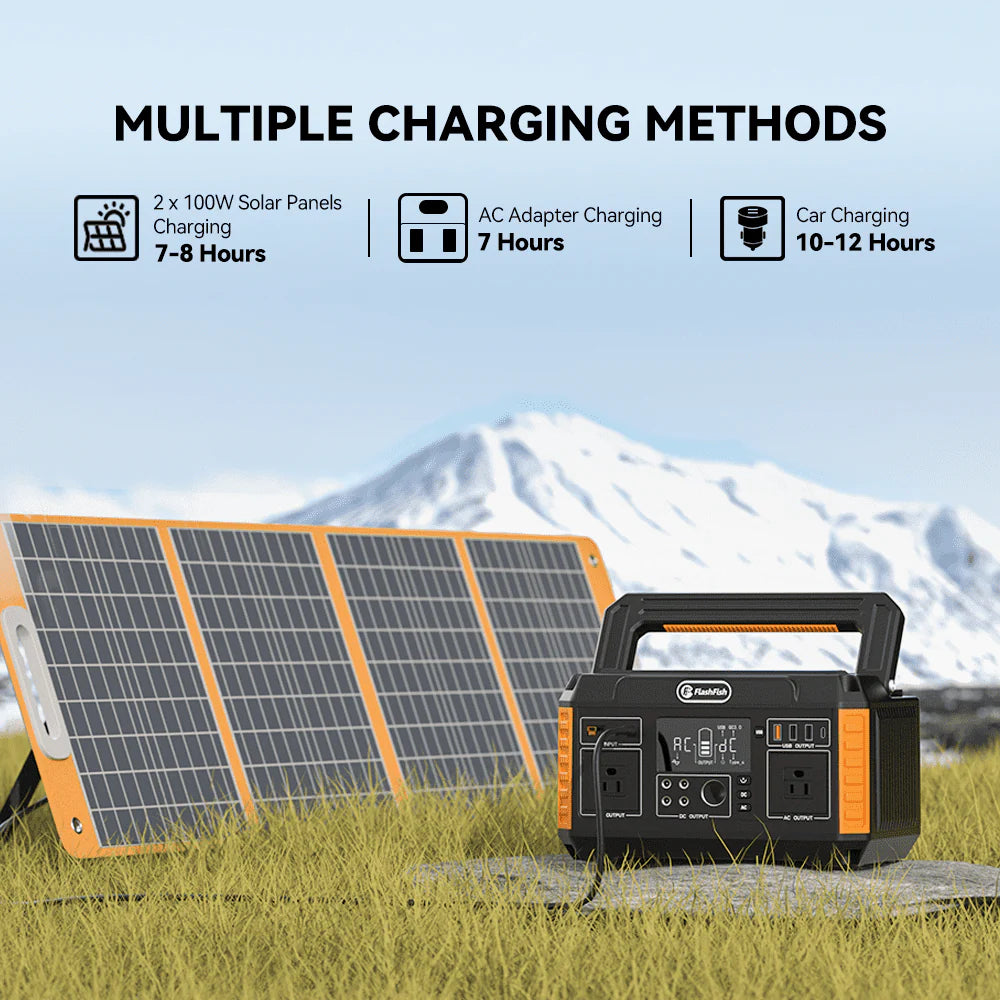 Flashfish 560W Portable Power Station 520Wh Solar Generator Y575