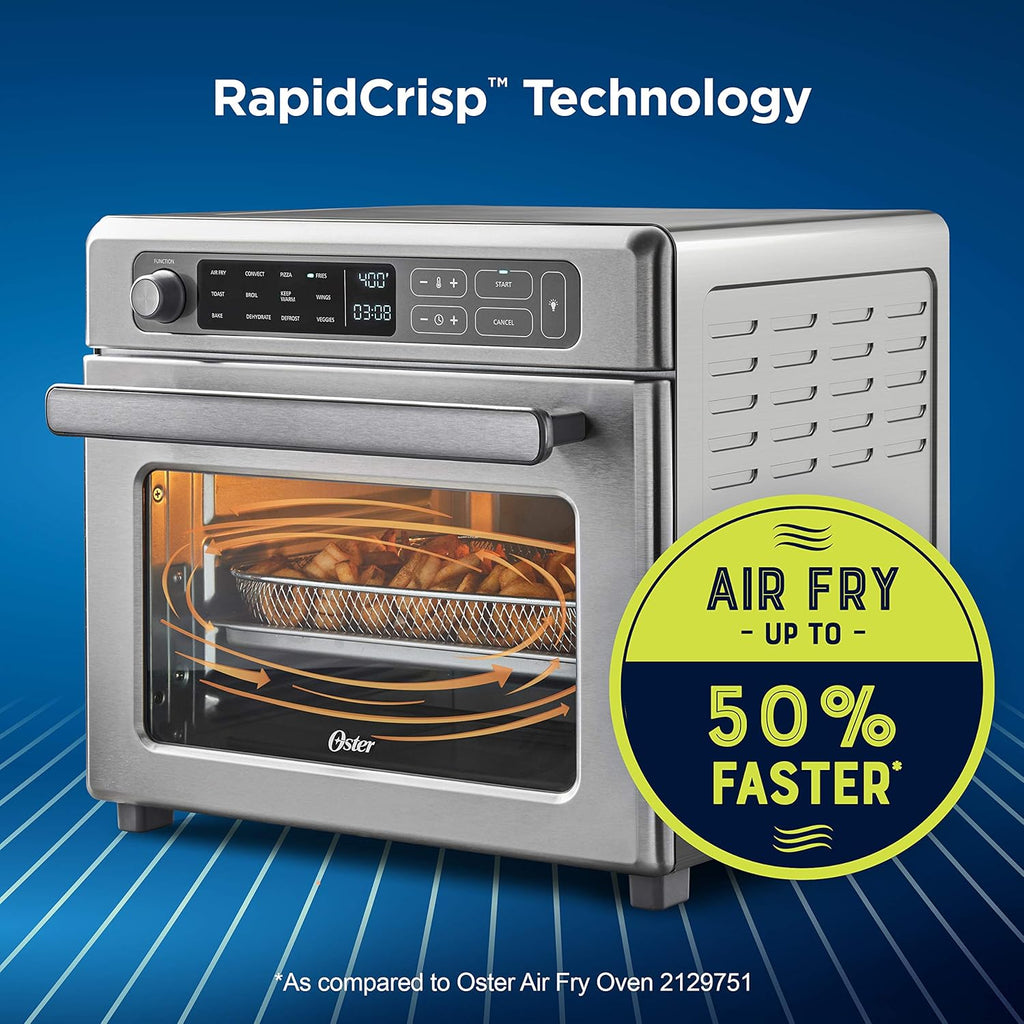 Oster Digital Air Fryer Oven with RapidCrisp, Stainless Steel C5254