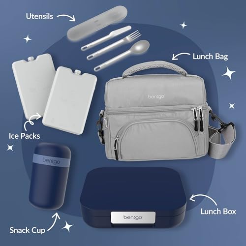 Bentgo Modern Adult & Teen Bento Lunch Box, Leak-Resistant, BPA-Free, Dark Gray G5523