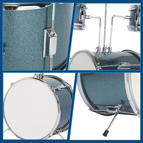 Ktaxon 5-Piece Junior Drum Set with Throne, Pedal & Drumsticks, Black Y61267