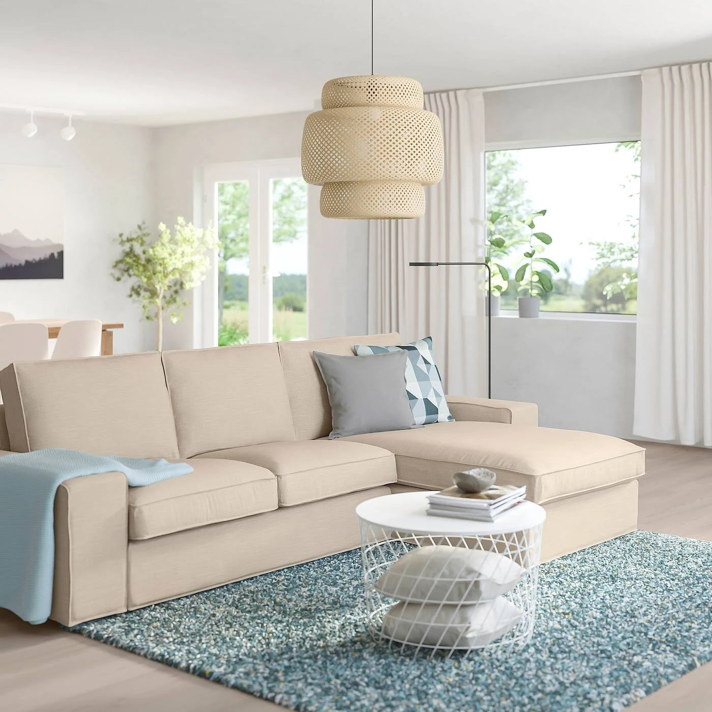 IKEA Kivik Sofa with Chaise, Hillared Beige N1904