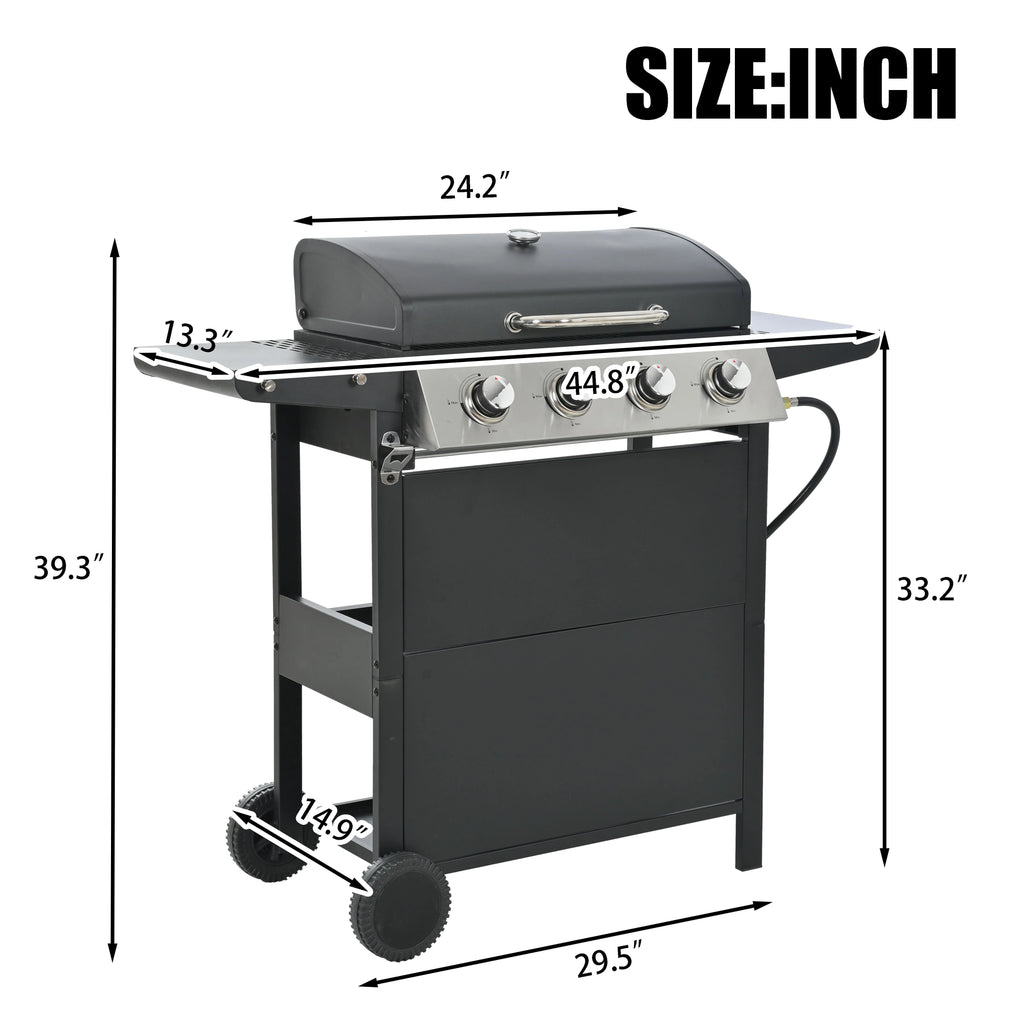 Stainless Steel 4-Burner Gas Grill with Piezoelectric Ignition Z156305