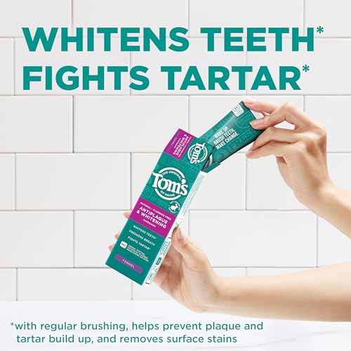 Tom's of Maine Fluoride-Free Antiplaque & Whitening Toothpaste, Peppermint, 5.5 oz, 2-Pack U812