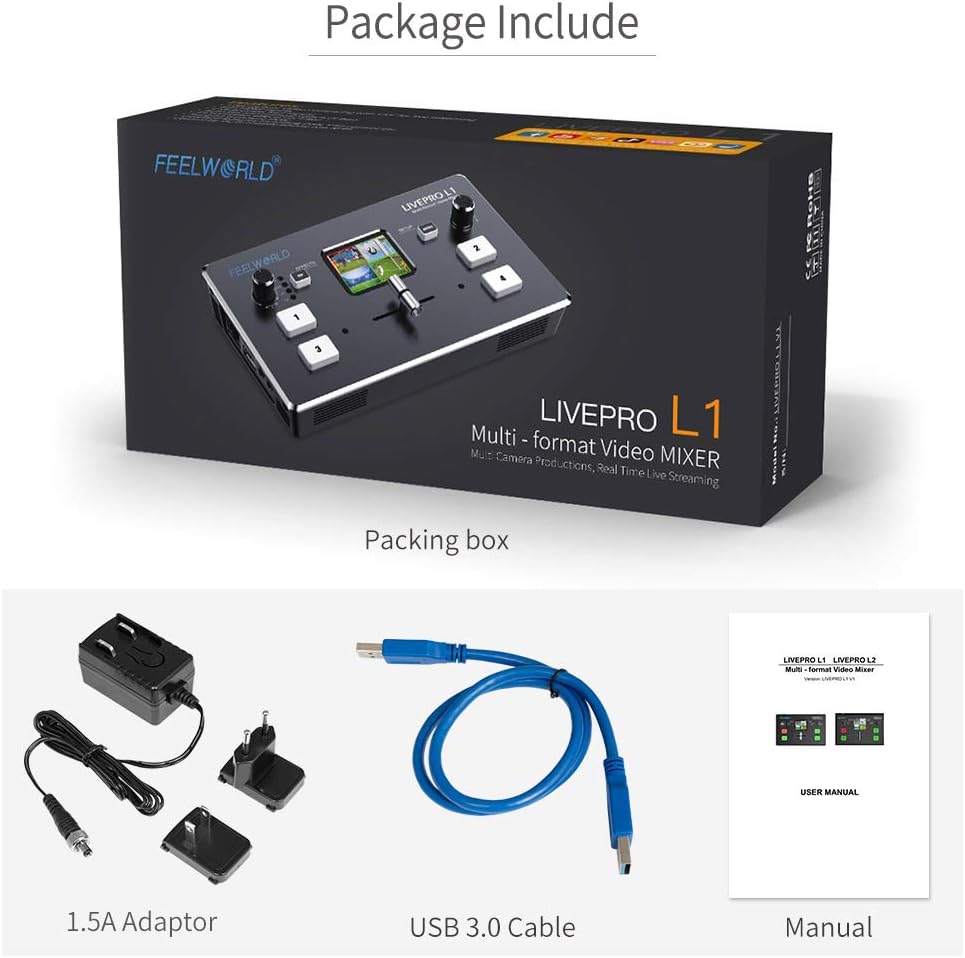 FEELWORLD LIVEPRO L1 4x HDMI Video Mixer Switcher USB 3.0 V32402