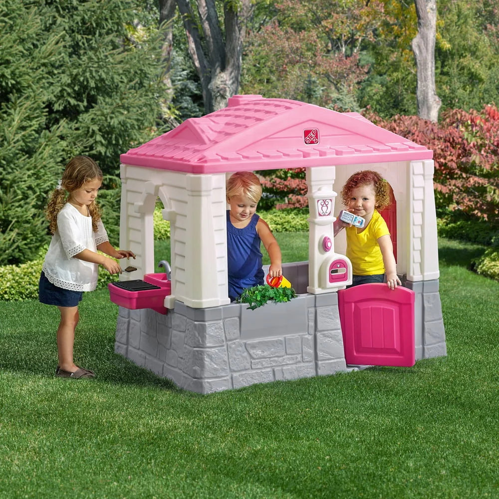 Step2 Neat & Tidy Cottage II Brown Playhouse Plastic Kids Outdoor Toy G21972