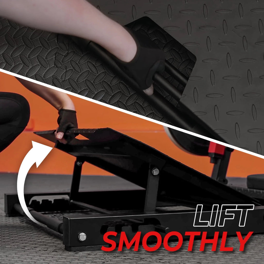 syedee Glute Bridge Machine, Heavy Duty Plate-Loaded Hip Thrust, Red J397479