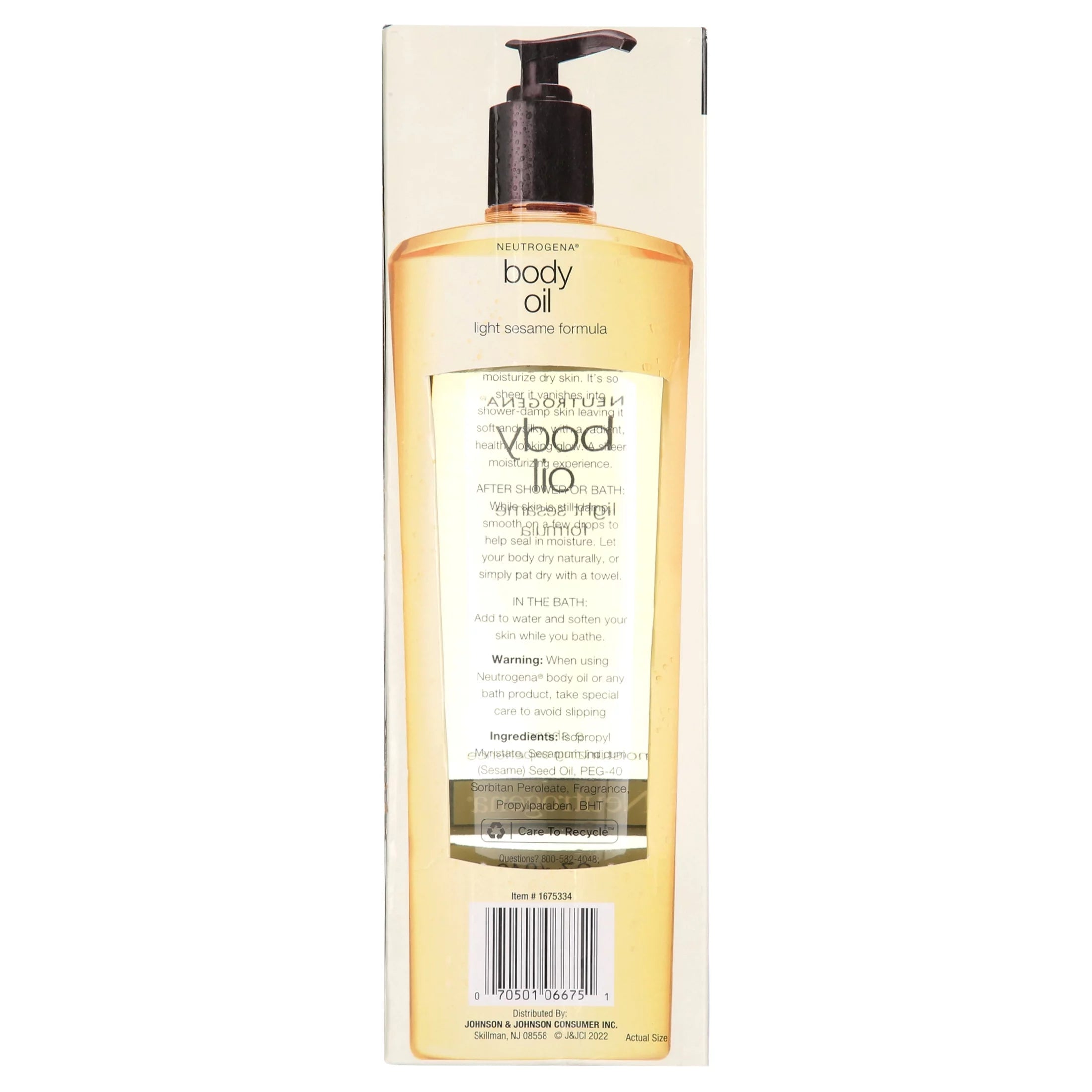 Neutrogena Light Sesame Body Oil, 32 Fl Oz F770157