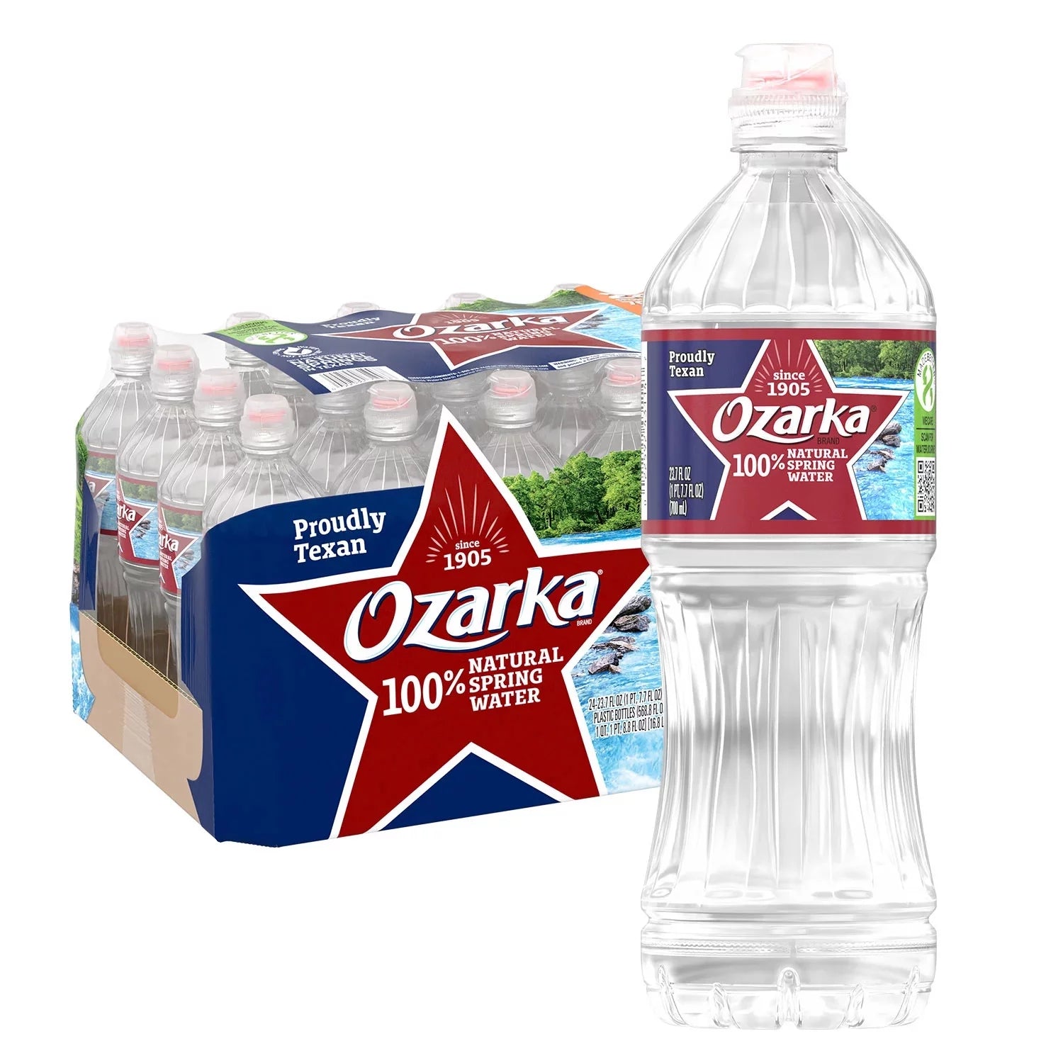Ozarka Sportcap 100% Natural Spring Water 23.7 fl oz 24 pk N280838