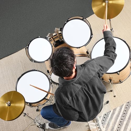 Best Choice Products 5-Piece Full Size Adult Drum Set with Cymbal Stands, Stool, Pedal, Sticks - Dark Blue Sparkle D34023