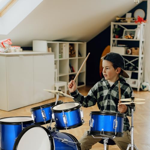 Ktaxon 5-Piece Junior Drum Set with Throne, Pedal & Drumsticks, Black Y61267