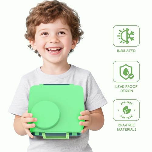 Bento Box for Kids - Leak-Proof Lunch Box with Insulated Thermos Food Jar, Blue O585527