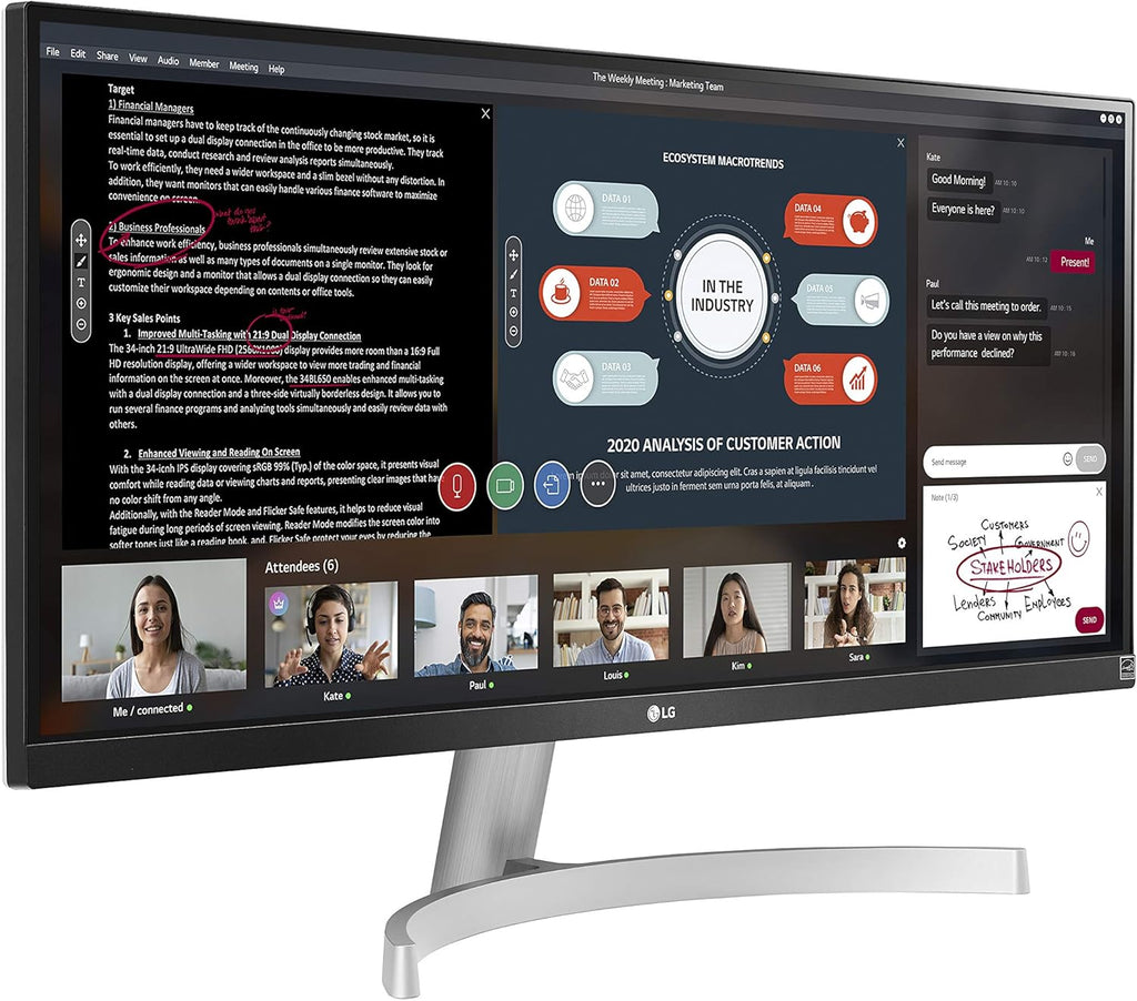 LG 29WN600-W 29" 21:9 UltraWide WFHD IPS HDR10 Monitor C66337