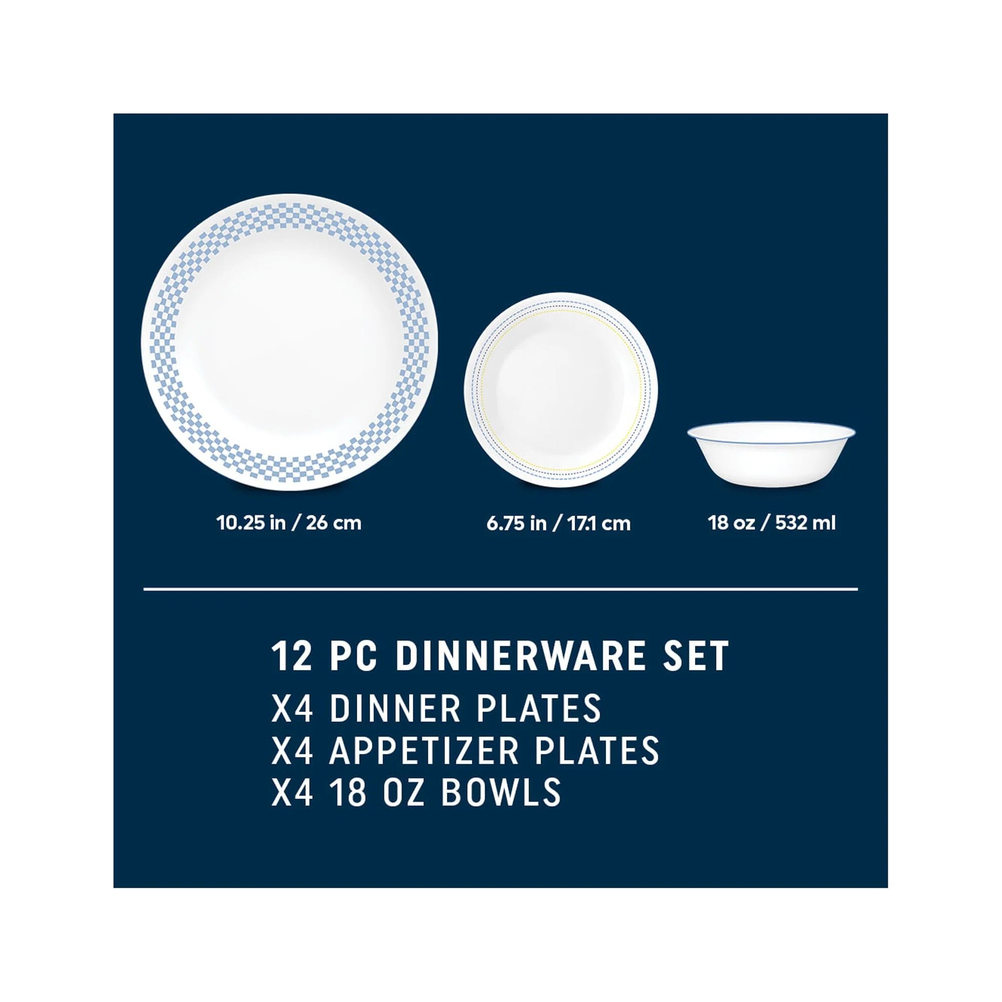 Corelle Amelia 12-Pc Dinnerware Set, Serves 4 V6855