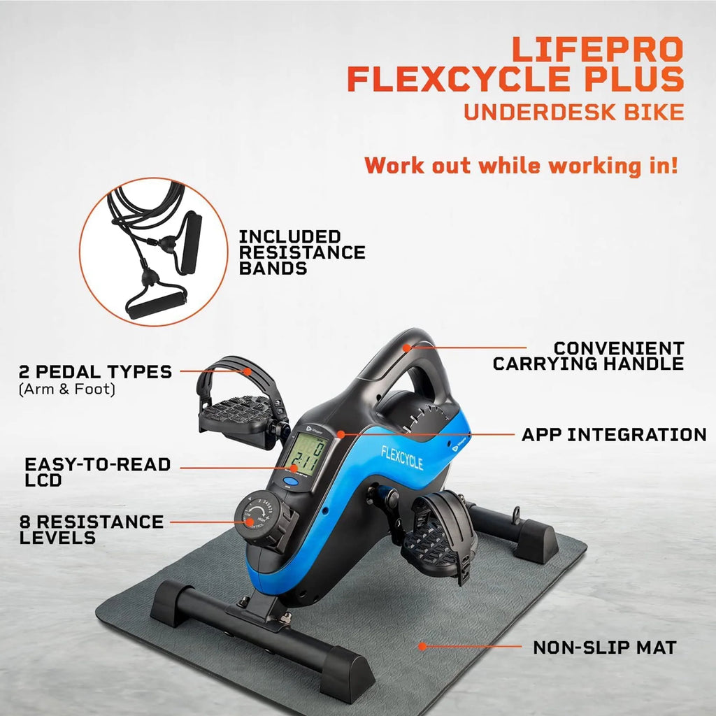 Lifepro FlexCycle Stationary Bike Pedal Exerciser, Blue V88316