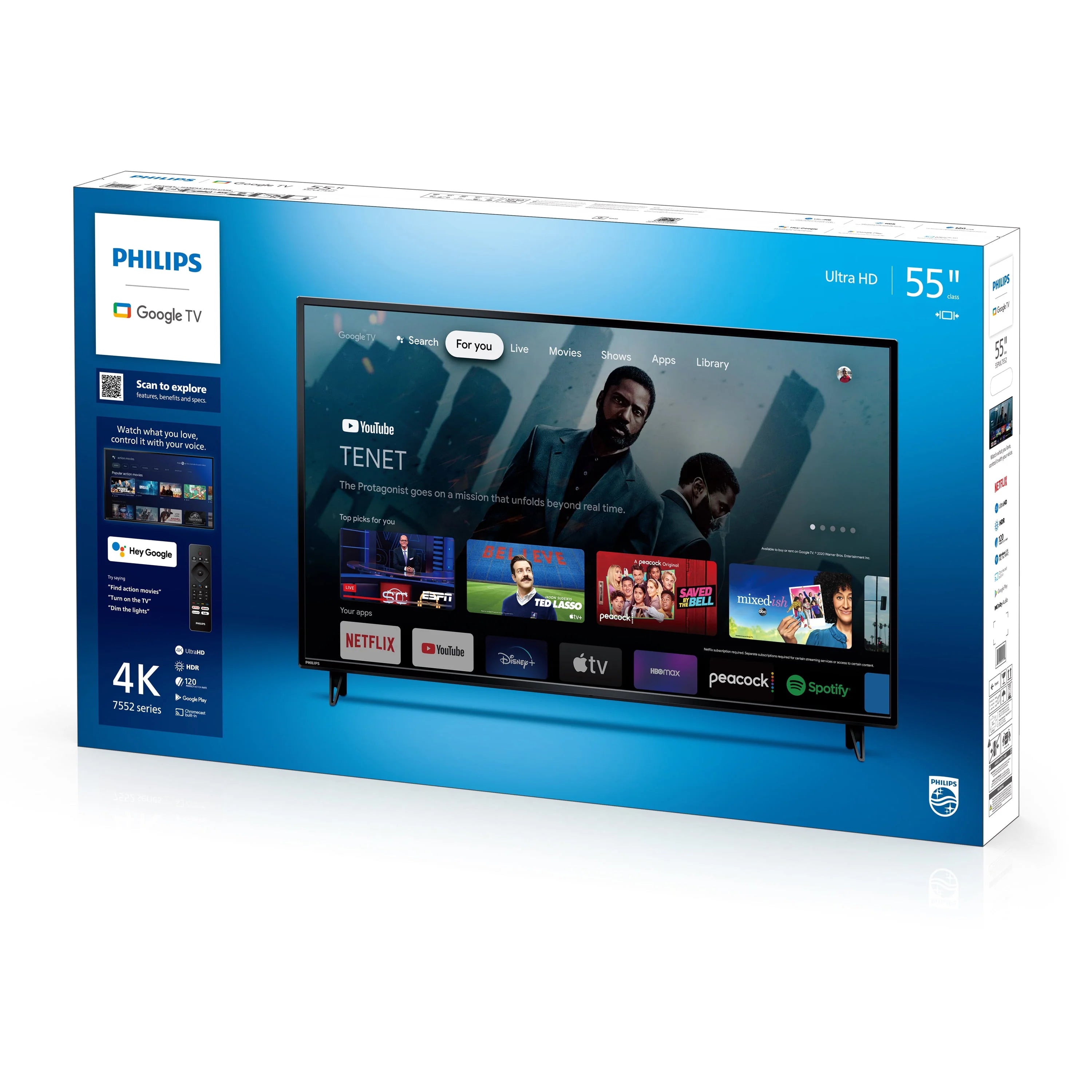 Philips 55" 4K Ultra HD Google Smart LED TV S282