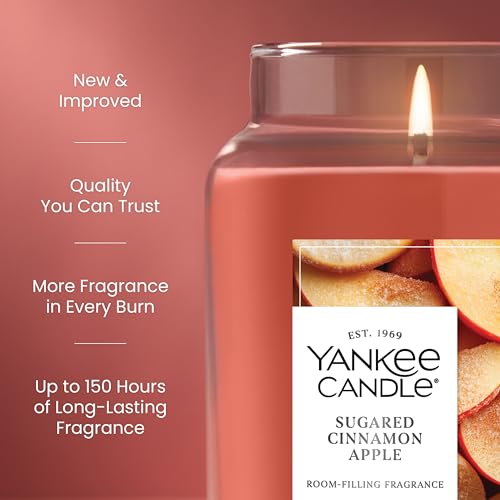 Yankee Candle Sugared Cinnamon Apple Scented Candle, 22oz Large Jar V569036