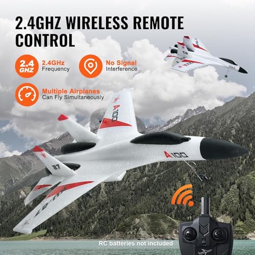 VEVOR RC Plane 2.4GHz 4 Channel T28 Trainer Aircraft with 6-Axis Gyro W54614