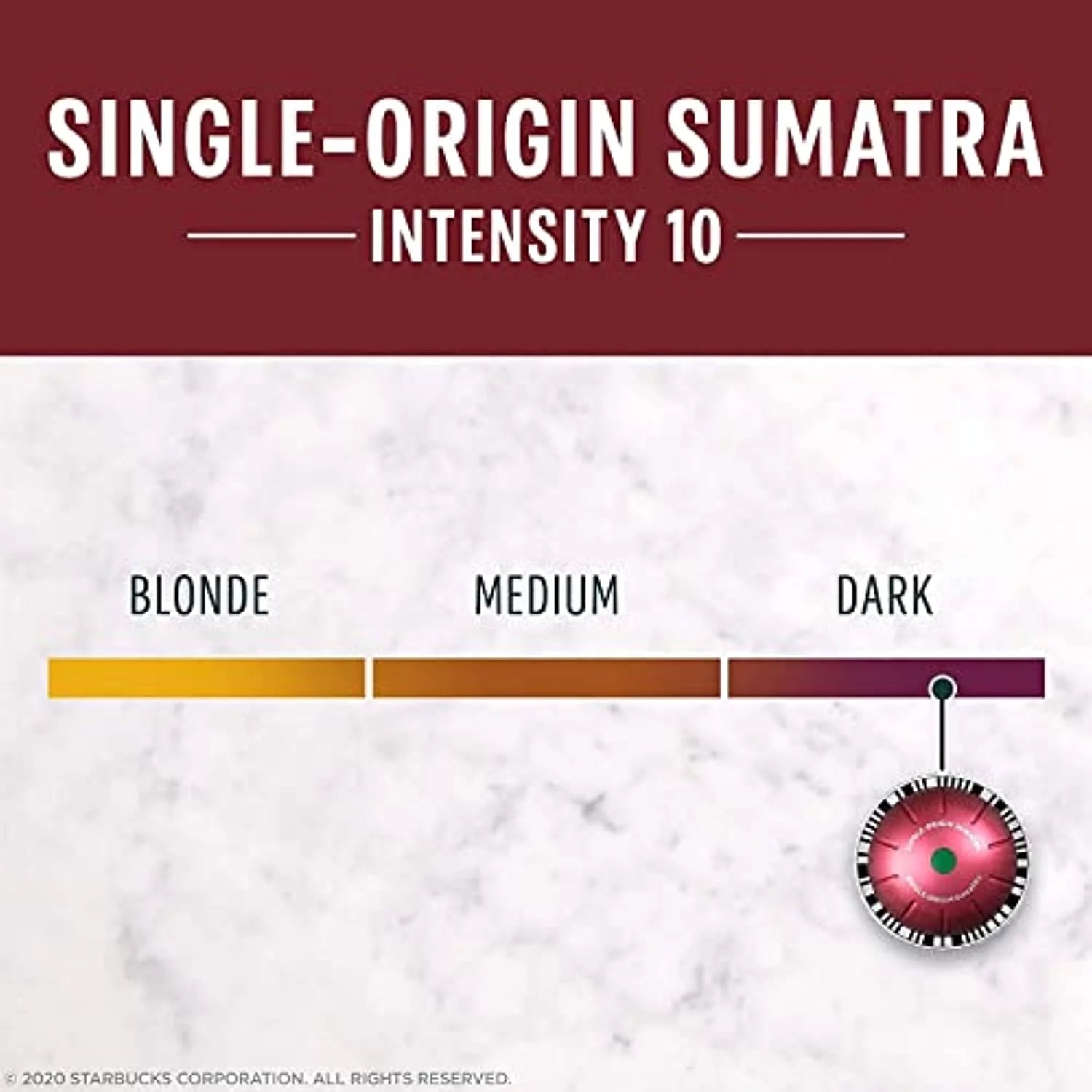 Starbucks Sumatra Dark Roast Nespresso Vertuo Capsules, 8 Count O5504