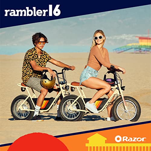 Razor Rambler 16 36V Electric Minibike with Retro Style, Retrospec Dakota Adult Helmet B115