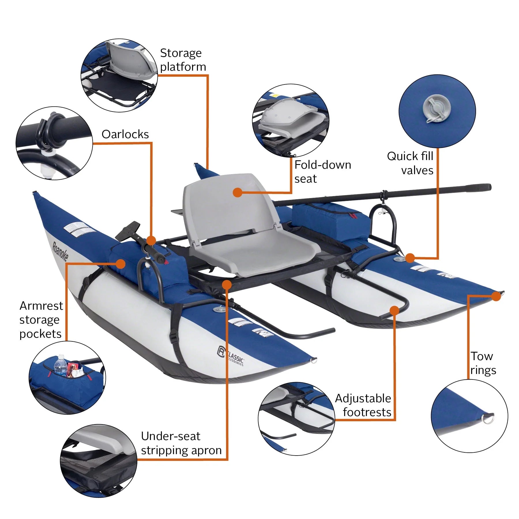 Classic Accessories Roanoke Pontoon Boat B575805