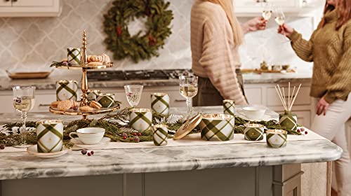 Thymes Frosted Plaid Frasier Fir Candle Set – Scented, 3 Oz (2 Pack) Q9281