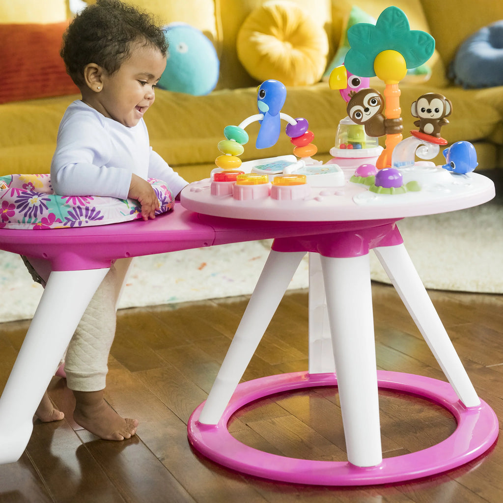 Bright Starts Around We Go 2-in-1 Baby Activity Center & Table, Tropic Coral J1927