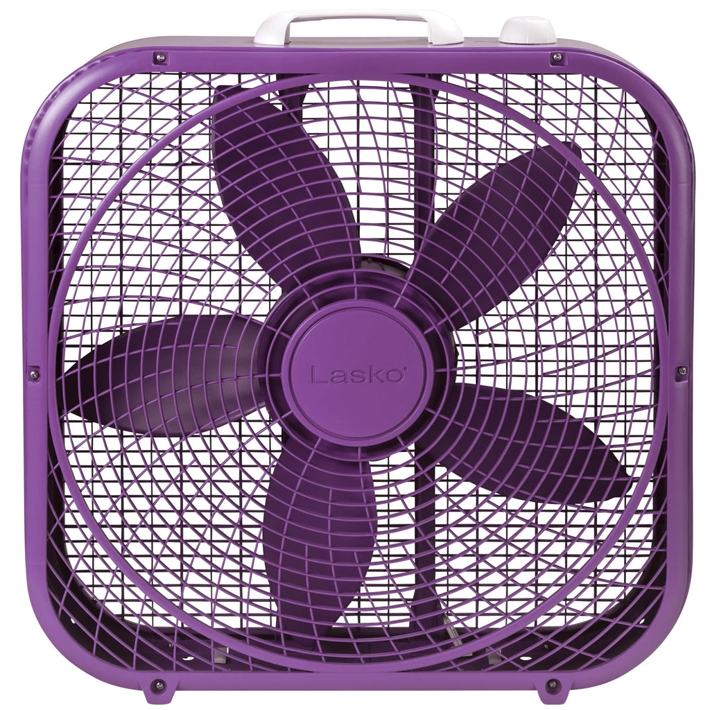 Lasko 20 Classic Box Fan with Weather-Resistant Motor, 3 Speeds, White Y945432