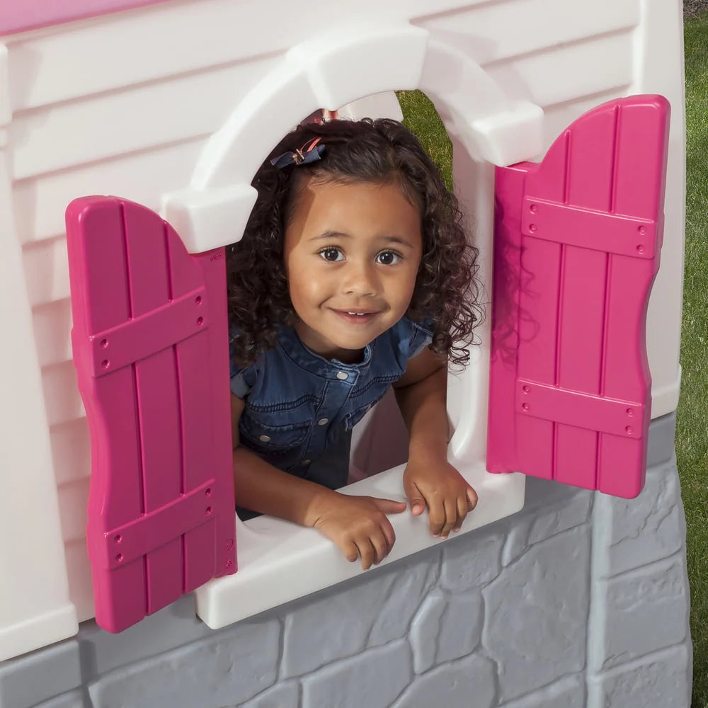 Step2 Neat & Tidy Cottage II Brown Playhouse Plastic Kids Outdoor Toy G21972