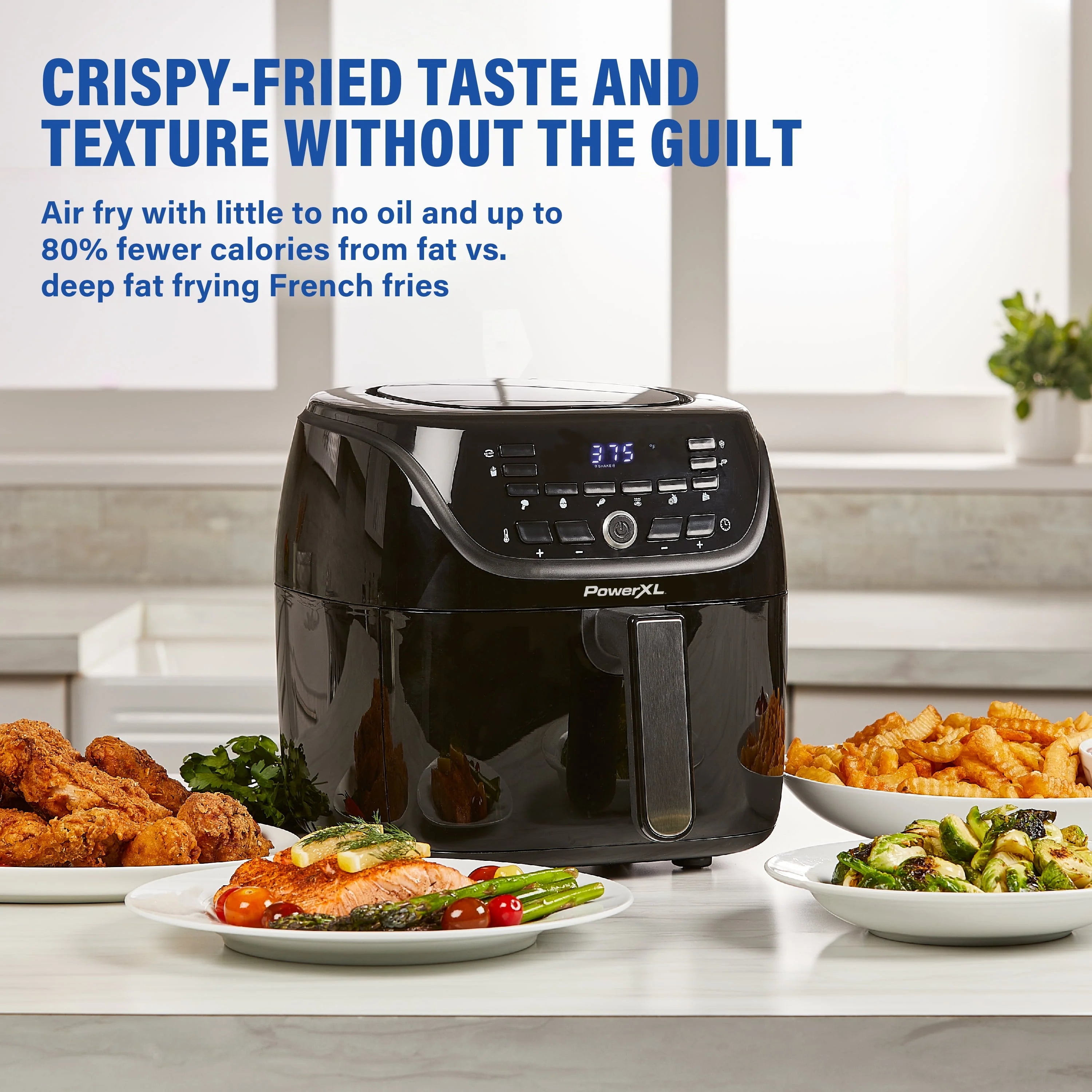 POWER-XL 6-Qt Digital Vortex Air Fryer with 10 Quick-Touch Presets, Black A7051