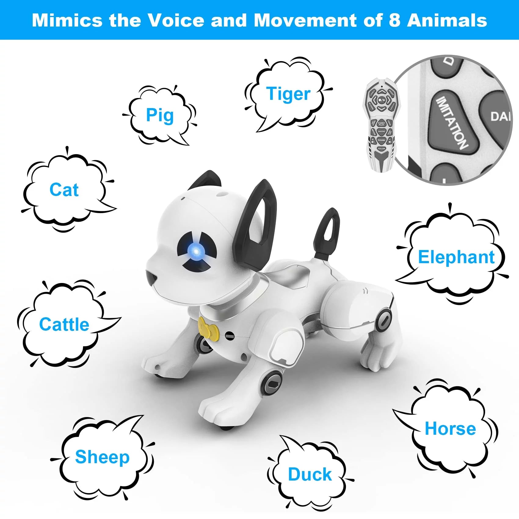 OALYIP Remote Control Robot Dog Toy, Interactive RC Stunt Pet for Kids Z4460