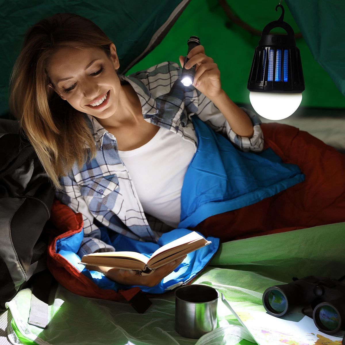 Rechargeable Camping Lantern with Bug Zapper M937990