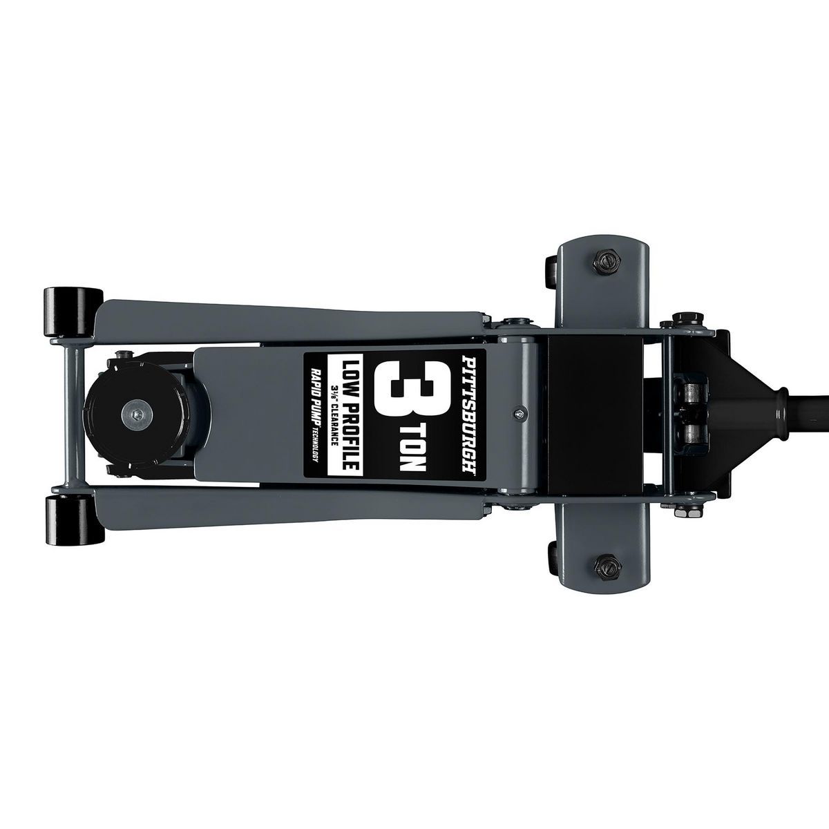 PITTSBURGH 3 Ton Low-Profile Floor Jack with Rapid Pump, Slate Gray J65430