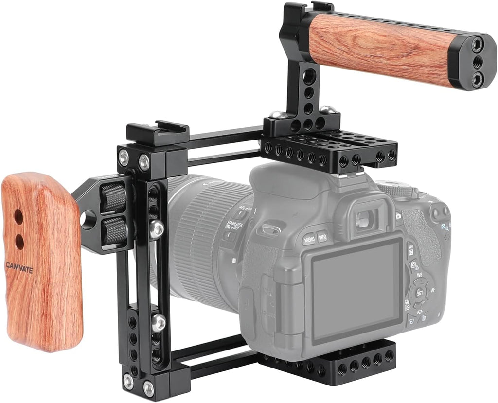 CAMVATE Universal Adjustable Camera Cage with Left Handle Grip M7744