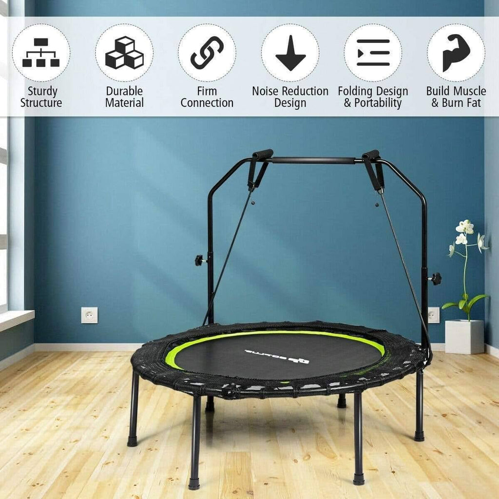 Costway Foldable Fitness Rebounder Trampoline with Resistance Bands K8673