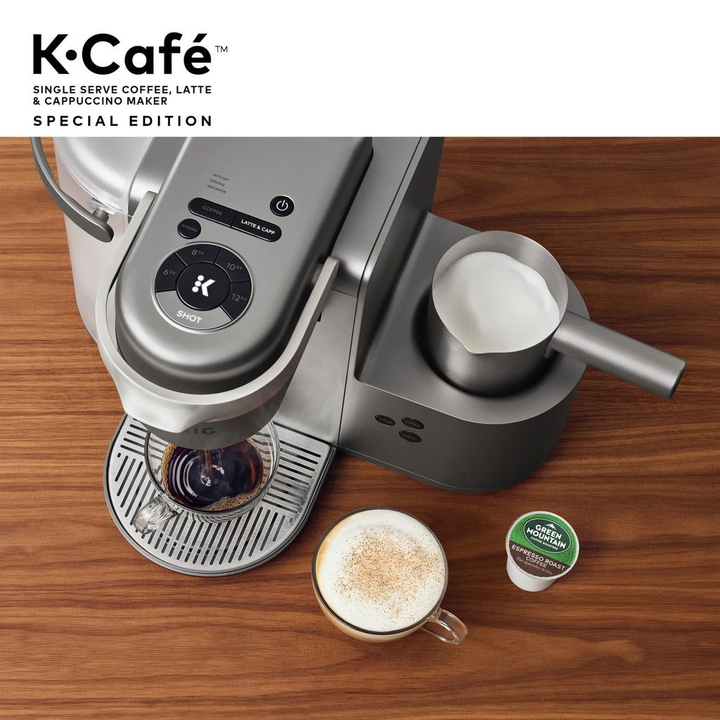 Keurig K-Cafe Special Edition Single Serve K-Cup Pod Coffee, Latte and Cappuccino Maker, Nickel N34174
