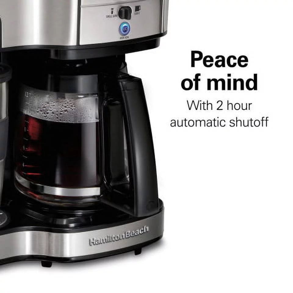 Hamilton Beach 2-Way Coffee Maker, Single-Serve or 12 Cups, Black P1365