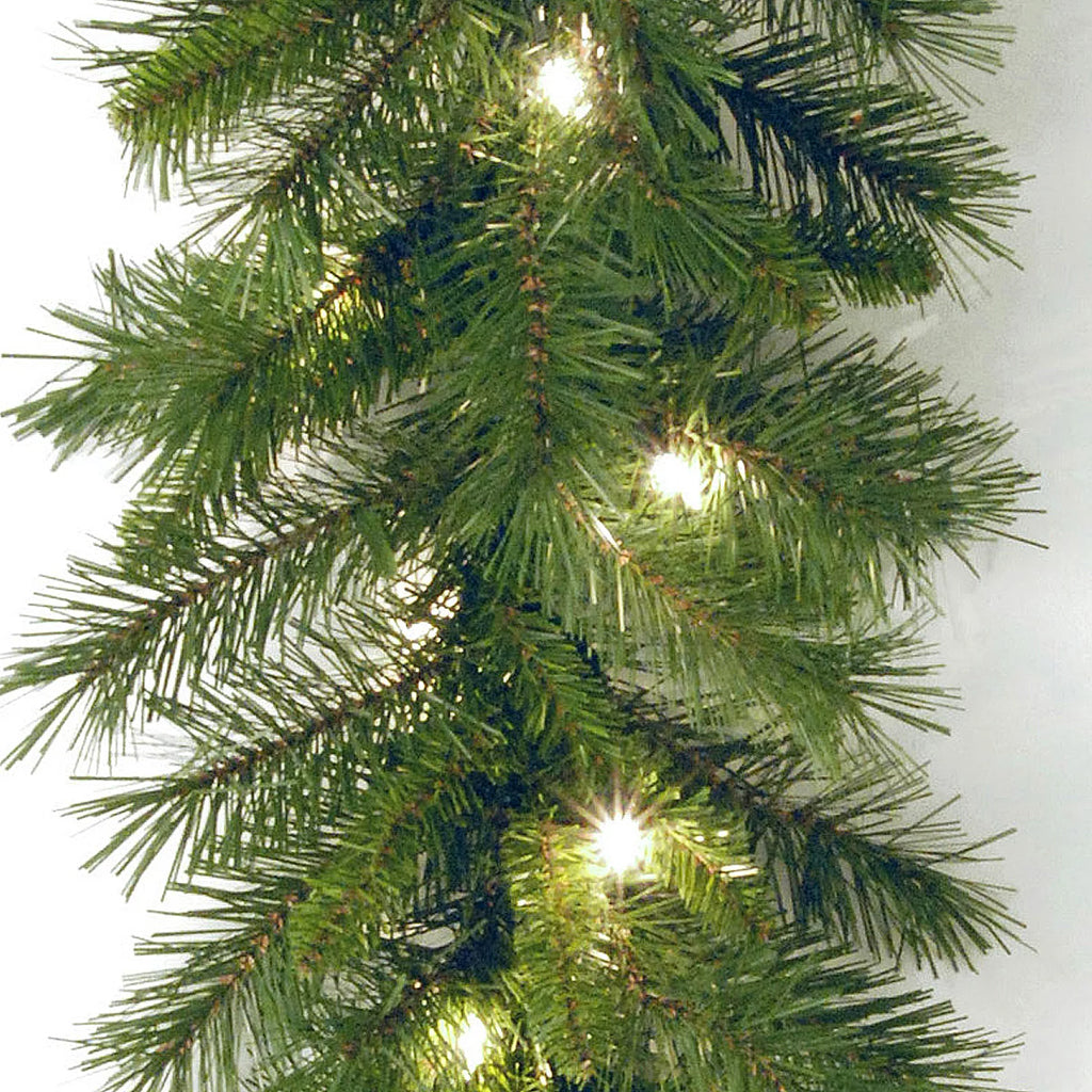 National Tree Company Pre-Lit Artificial Christmas Garland, Green, White Lights, 9 Feet L320264