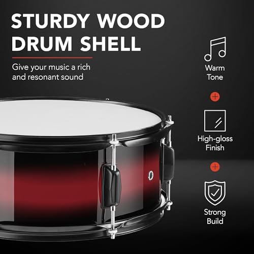 Best Choice Products 5-Piece Full Size Adult Drum Set with Cymbal Stands, Stool, Pedal, Sticks - Dark Blue Sparkle D34023