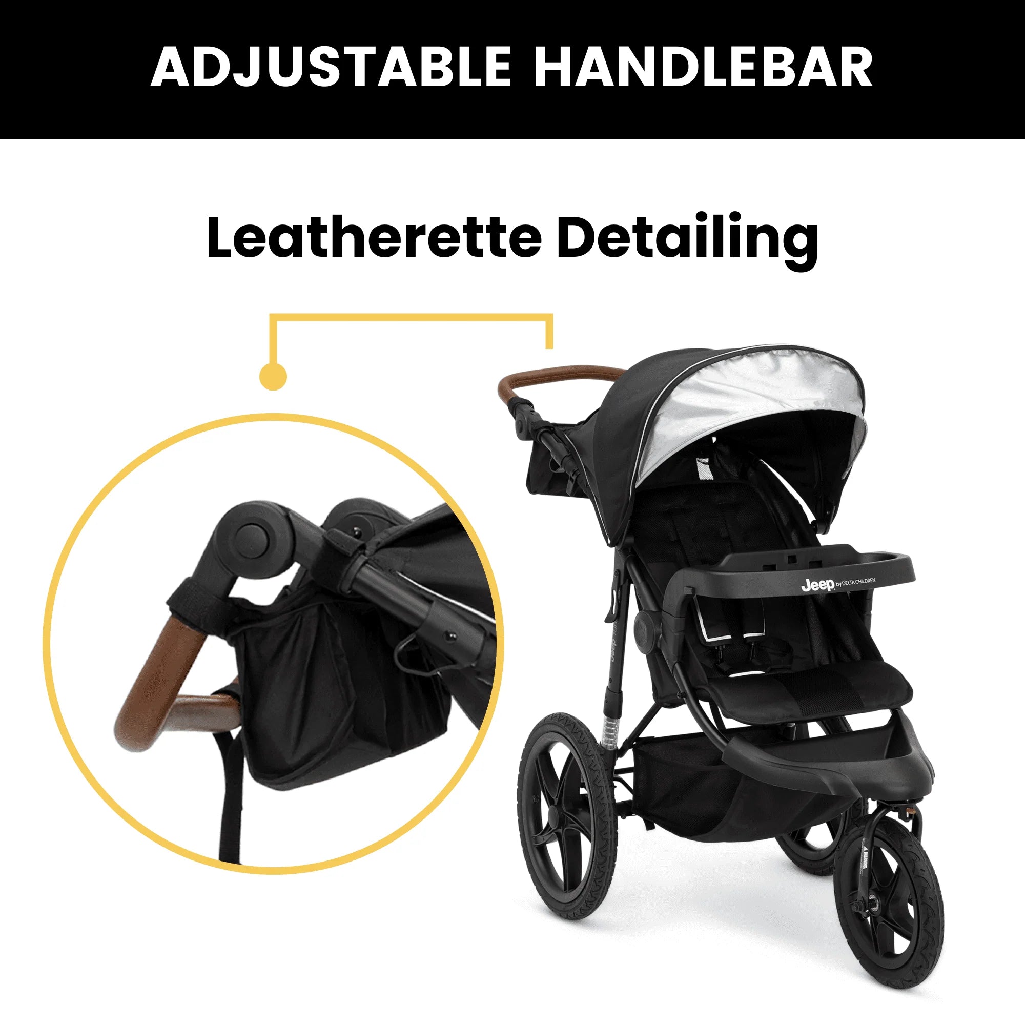 Jeep TurboGlyde Jogging Stroller by Delta Children, Black J18008
