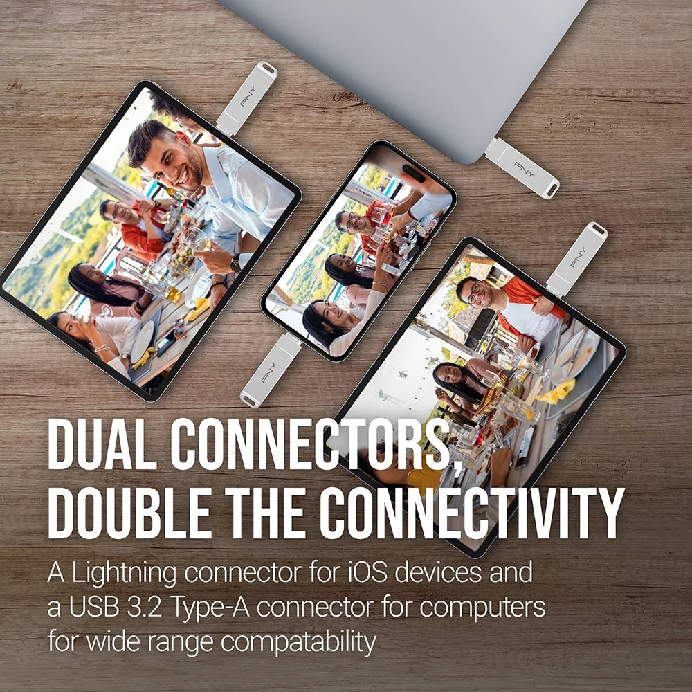 PNY 64GB DUO LINK iOS USB 3.2 Dual Flash Drive P974