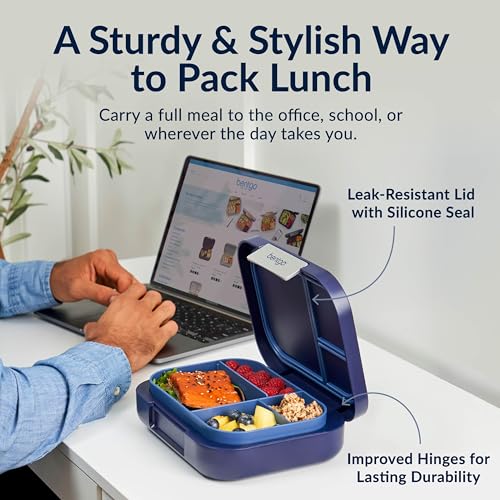 Bentgo Modern Adult & Teen Bento Lunch Box, Leak-Resistant, BPA-Free, Dark Gray G5523