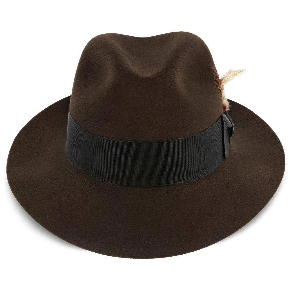Stetson Pinnacle Beaver Fur Felt Fedora Hat 7 1/4 Caribou X383