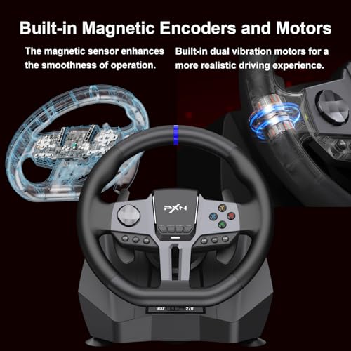 PXN V9 Gen2 Racing Wheel with 3 Pedals and H Shifter for PC, PS4, Xbox One Z653738